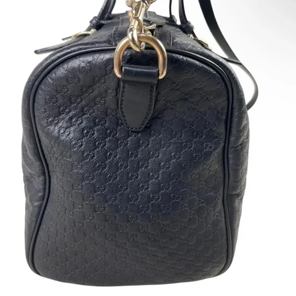 Gucci Black Leather Monogram Bag - Picture 4 of 13